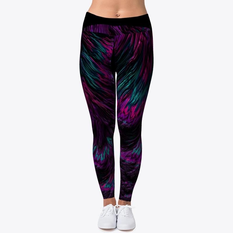 Women's Gym Funky Leggings Purple Design